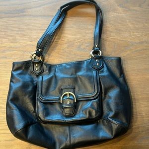 Black Leather Coach Bag.